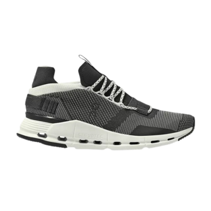 On Cloud Nova Black on White Shoes